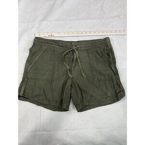 Womens Maurice’s Green Linen Blend Shorts 10